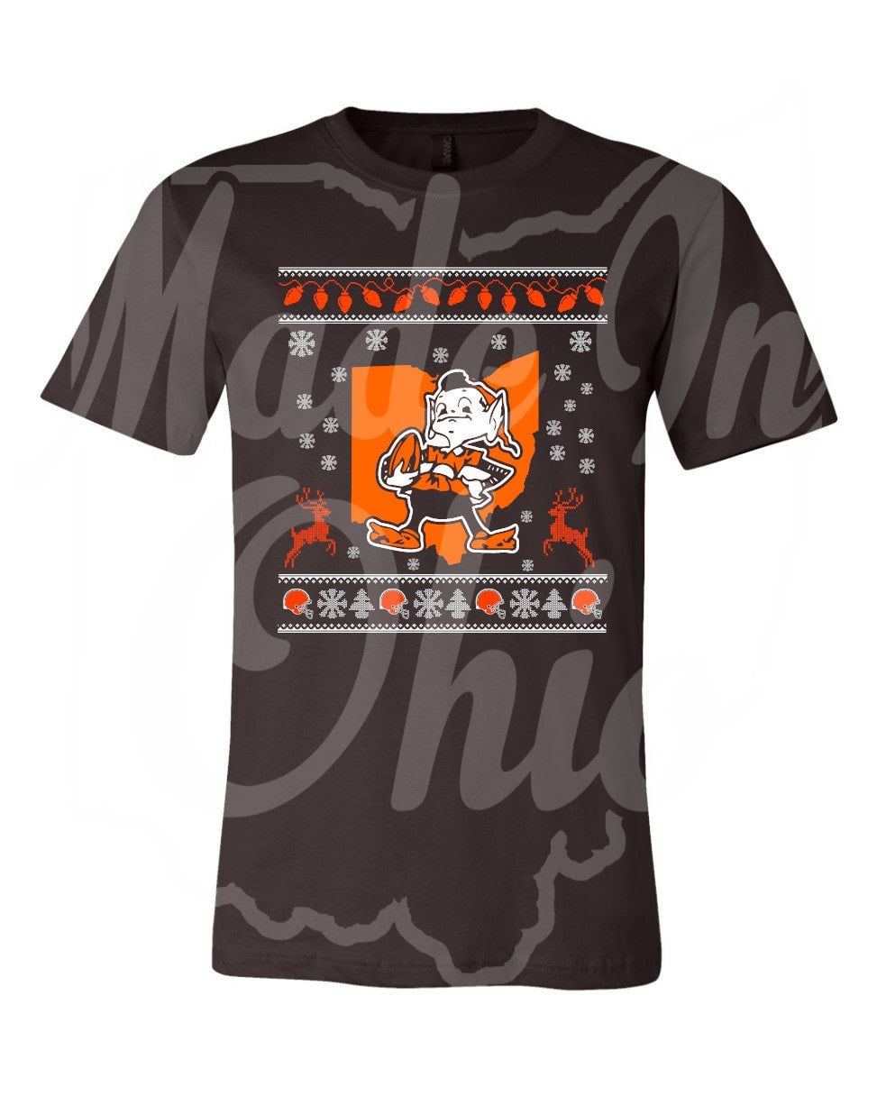 Cleveland Browns Sparkle Christmas Graphic T-Shirt - Mens